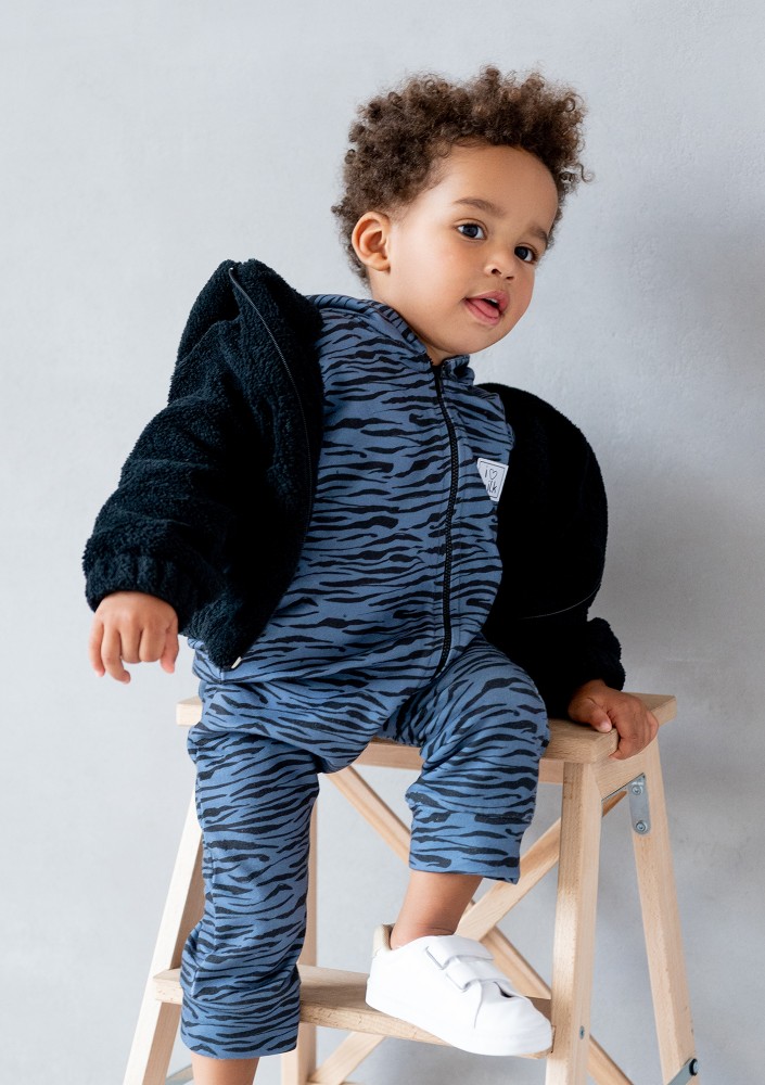 Kids black teddy hoodie