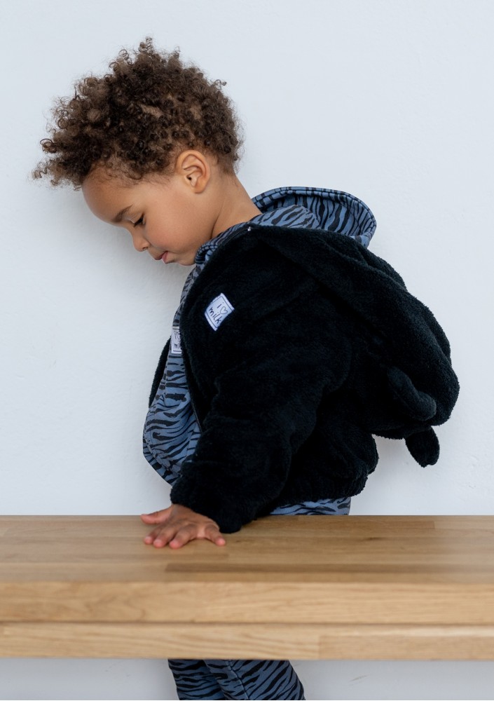 Bluza dziecięca z futerka Teddy Czarna