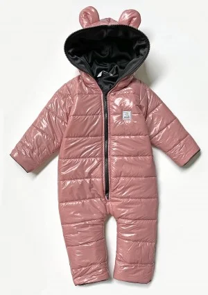 Kids winter quilted powder pink suit