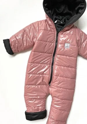 Kids winter quilted powder pink suit