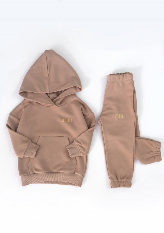 Trip - Bluza dziecięca z kapturem gold logo Latte