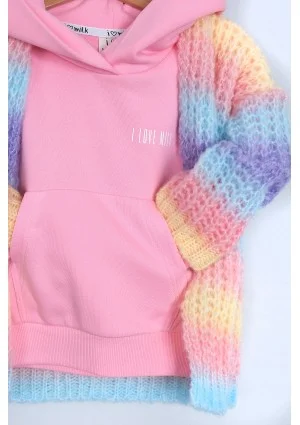 Bluza dziecięca z kapturem Candy Pink