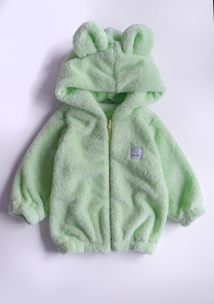 Bluza z futerka Teddy Zielona
