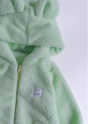 Lime green fuzzy kids hoodie