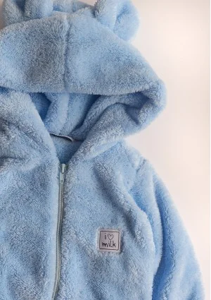 Light blue fuzzy kids hoodie