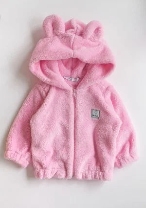 Pink fuzzy kids hoodie