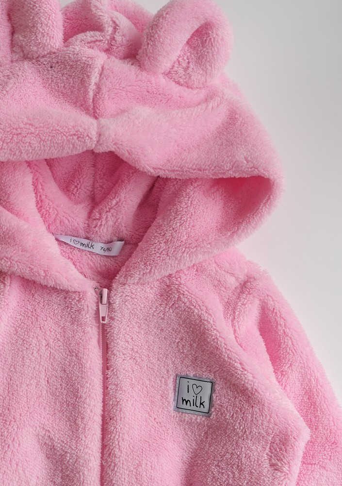 Pink fuzzy kids hoodie