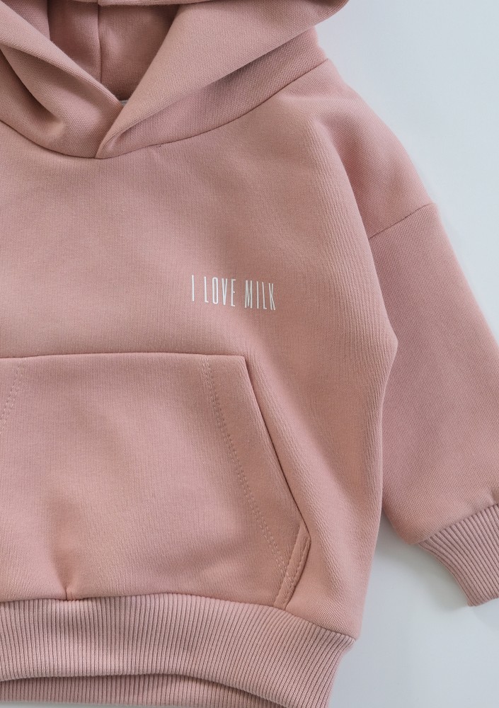 Powder pink kids hoodie