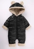 Black winter onesie with teddy ears