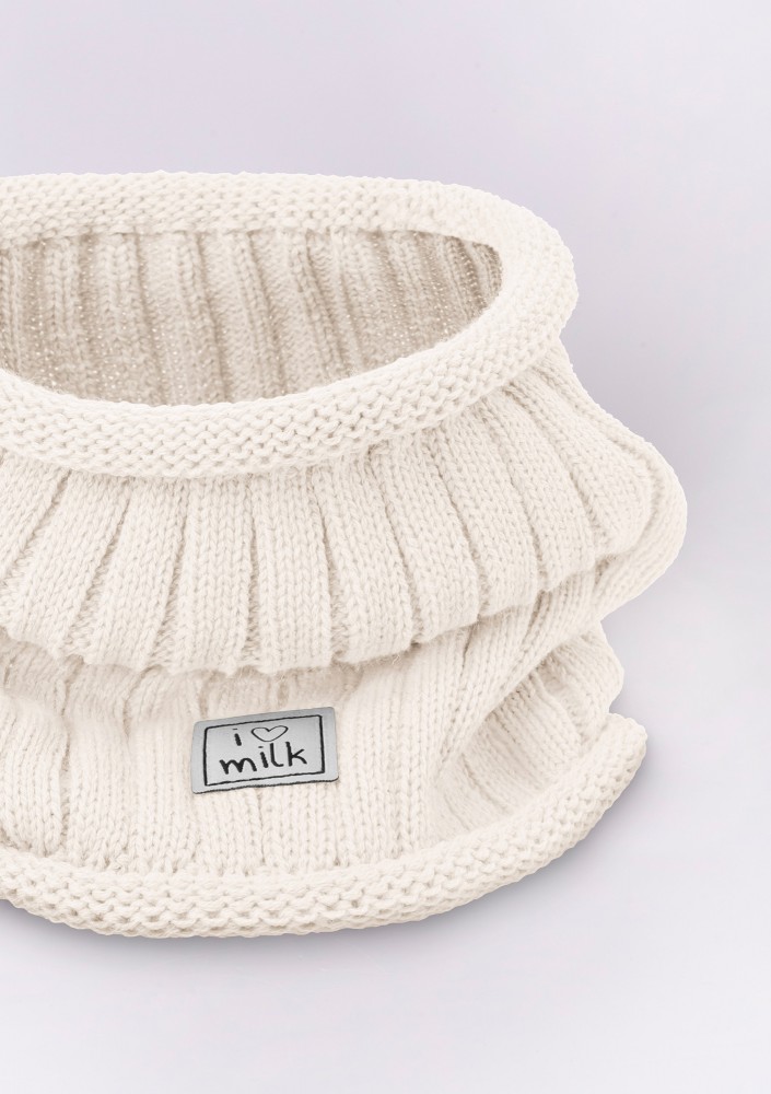 Kids ecru winter tube scarf