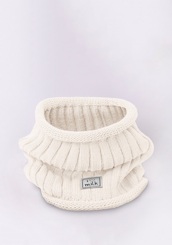Kids ecru winter tube scarf