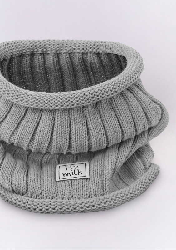 Kids winter grey tube scarf