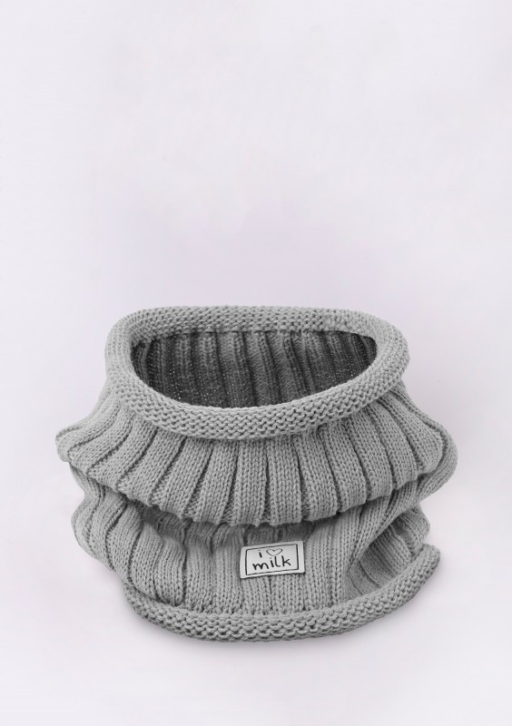 Kids winter grey tube scarf