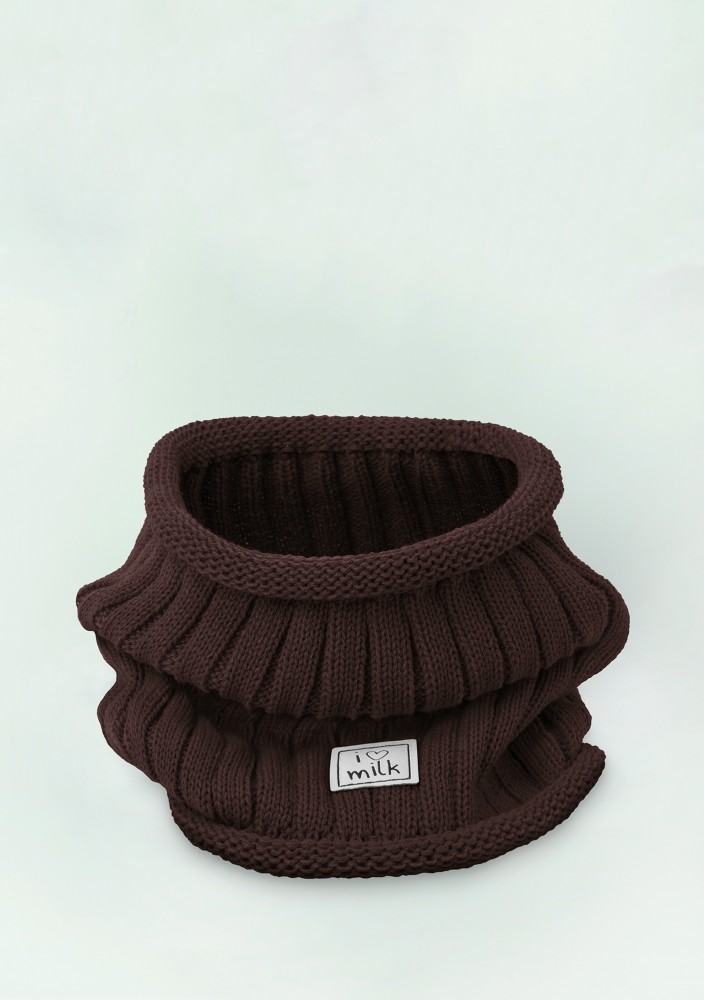 Kids winter brown tube scarf