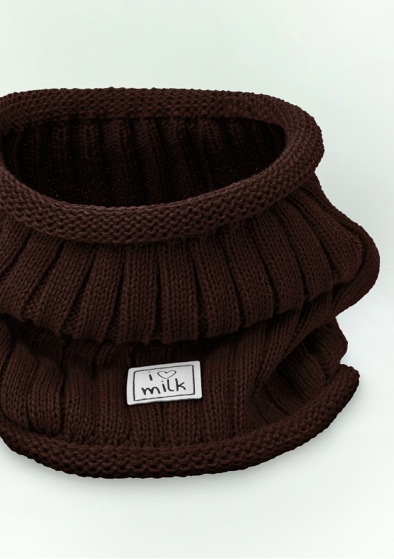 Kids winter brown tube scarf