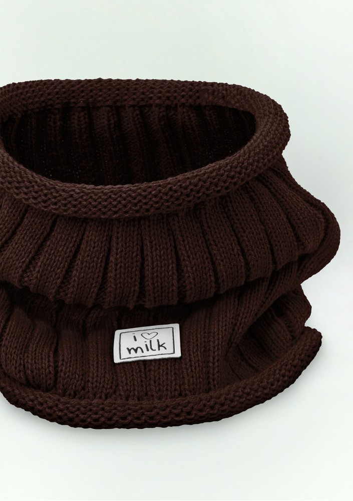 Kids winter brown tube scarf