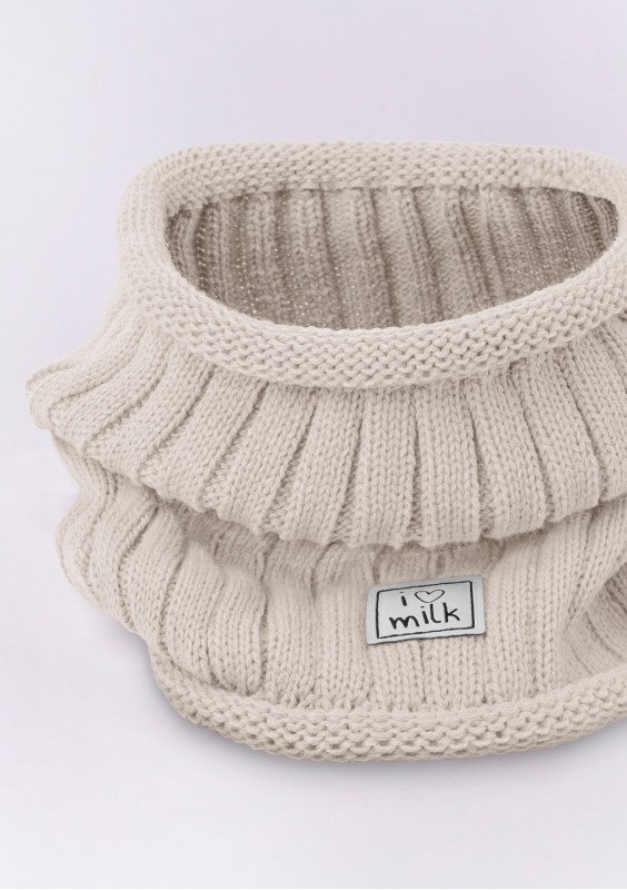 Kids winter beige tube scarf