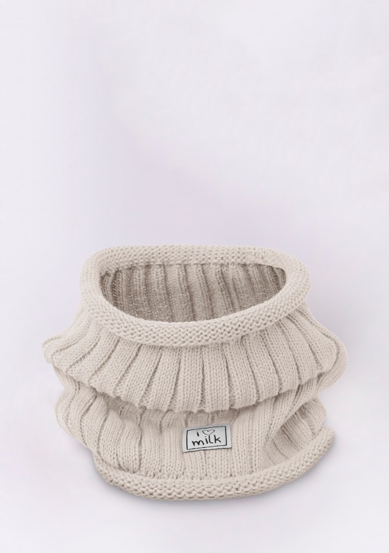 Kids winter beige tube scarf