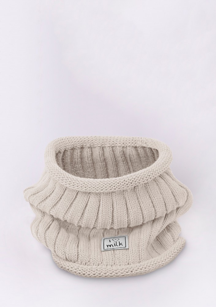 Kids winter beige tube scarf
