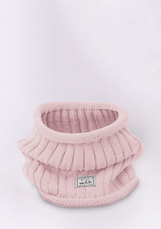 Kids winter powder pink tube scarf