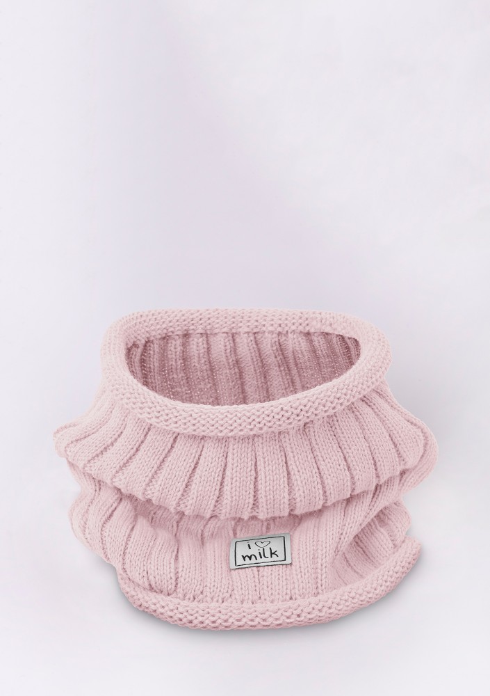 Kids winter powder pink tube scarf