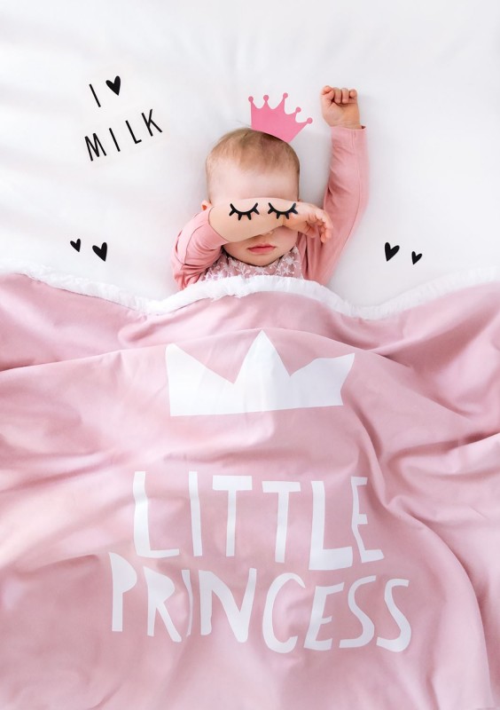 Powder pink blanket ,,little princess"