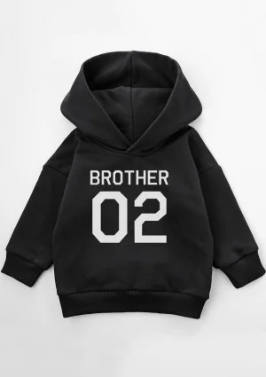 Black kids hoodie ''Brother 02"