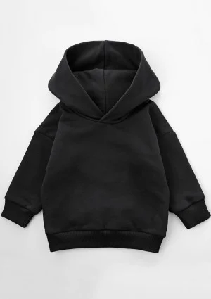 Bluza dziecięca z kapturem basic Czarna