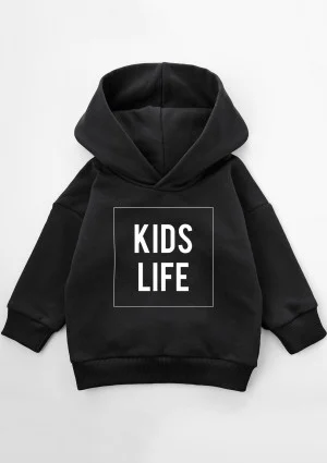 Kids black hoodie "kids life"