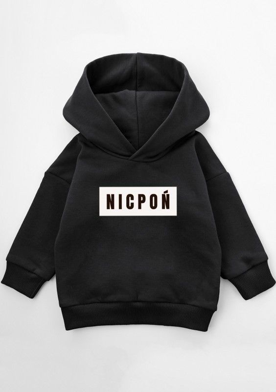 Kids black hoodie "Nicpoń"