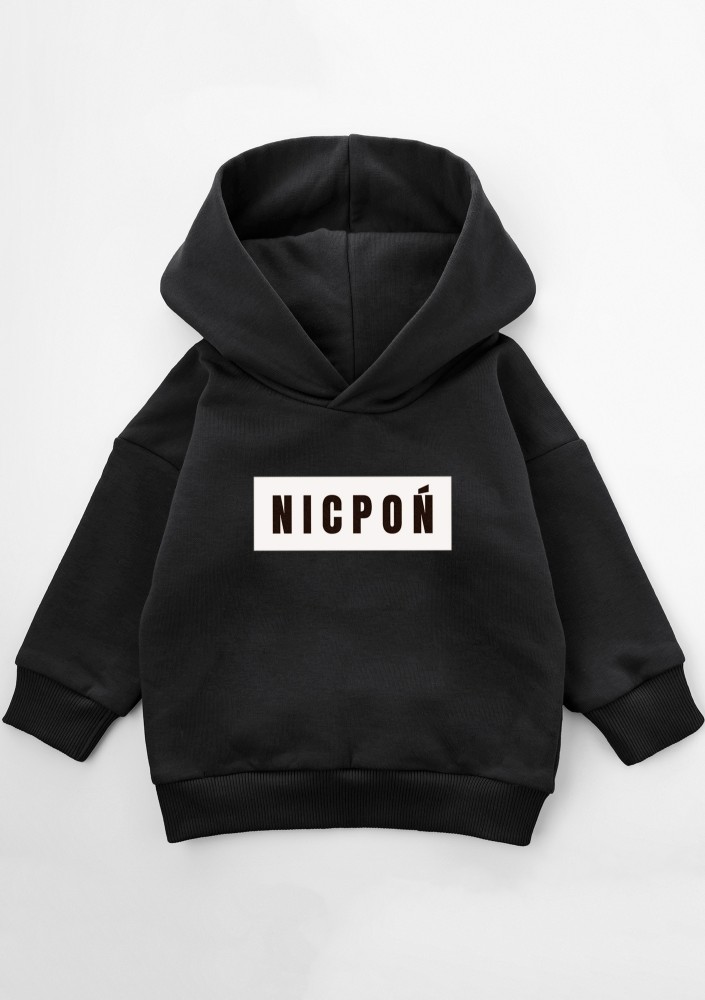 Kids black hoodie "Nicpoń"