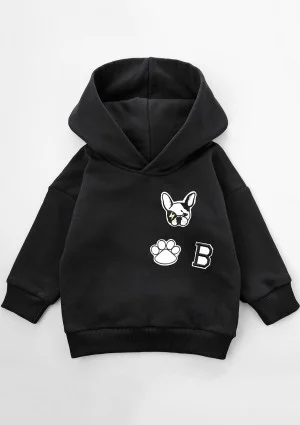 Bluza dziecięca z kapturem i naszywkami DOG