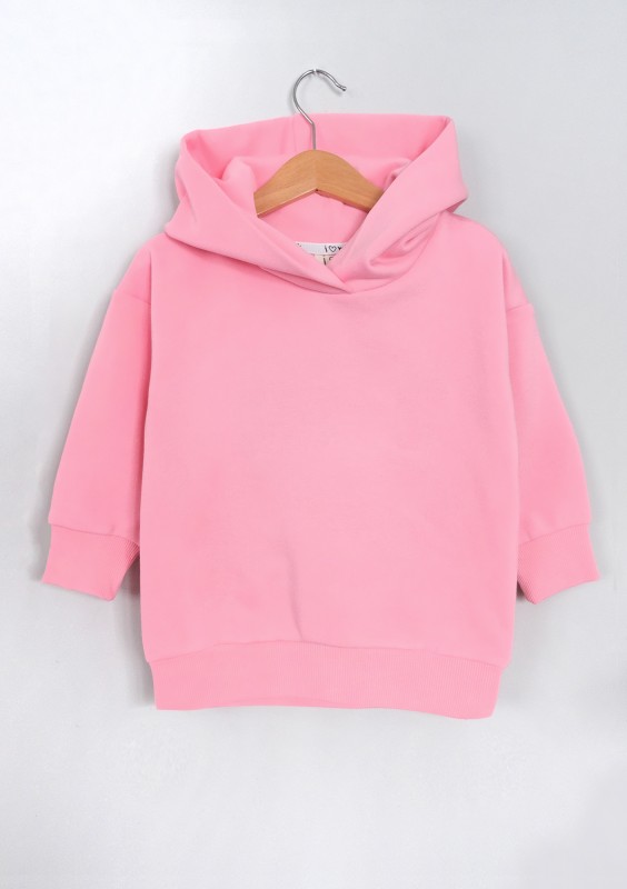 Kids pink basic hoodie