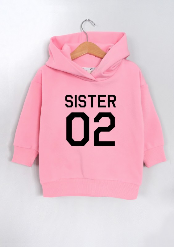 Kids pink hoodie "Sister 02"