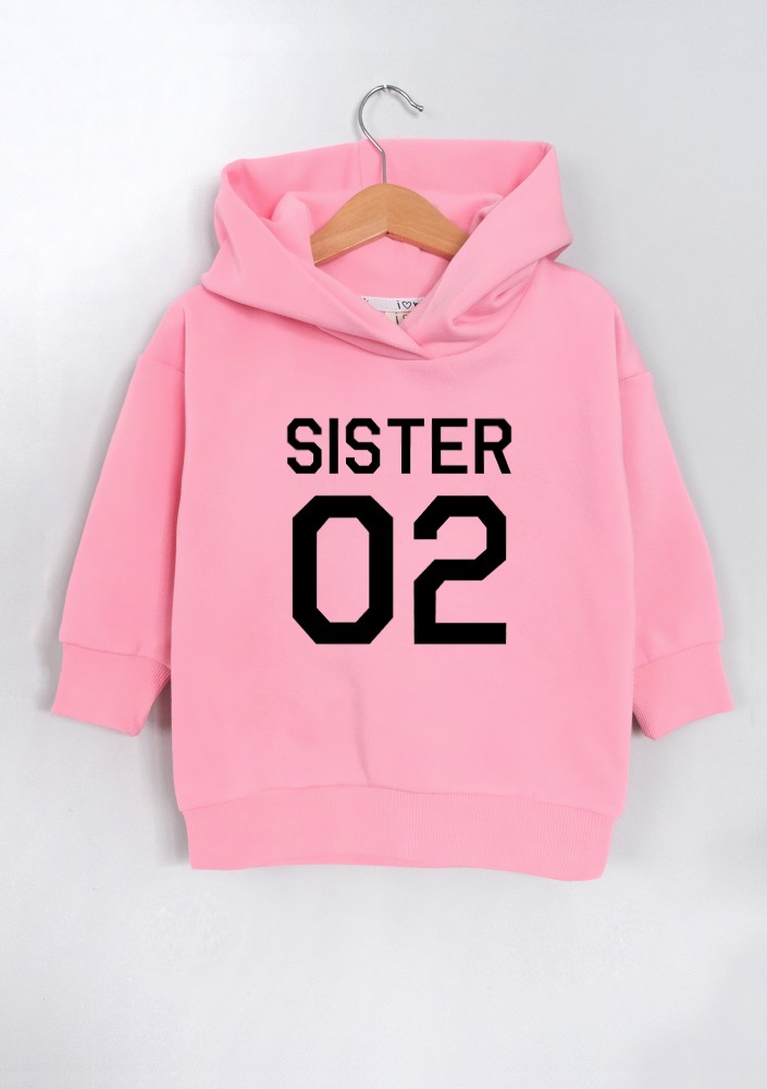Kids pink hoodie "Sister 02"