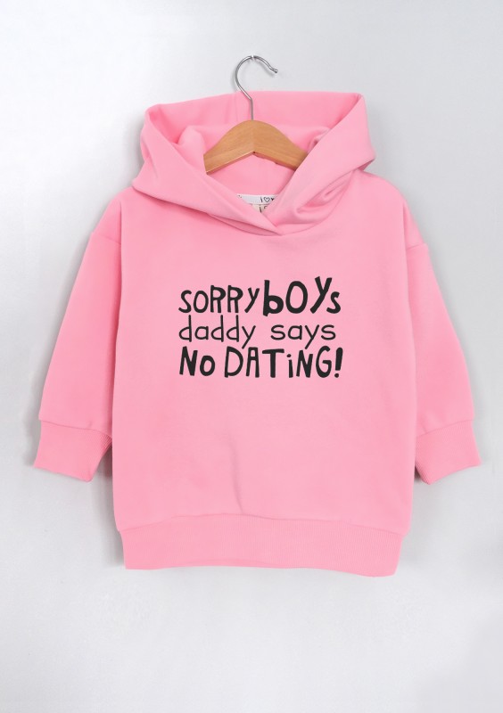 Kids pink hoodie "Sorry boys..."