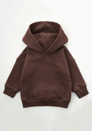 Bluza dziecięca z kapturem basic Brązowa
