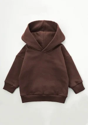 Kids brown basic hoodie