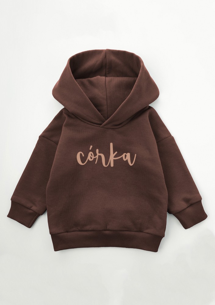 Kids brown hoodie "córka"