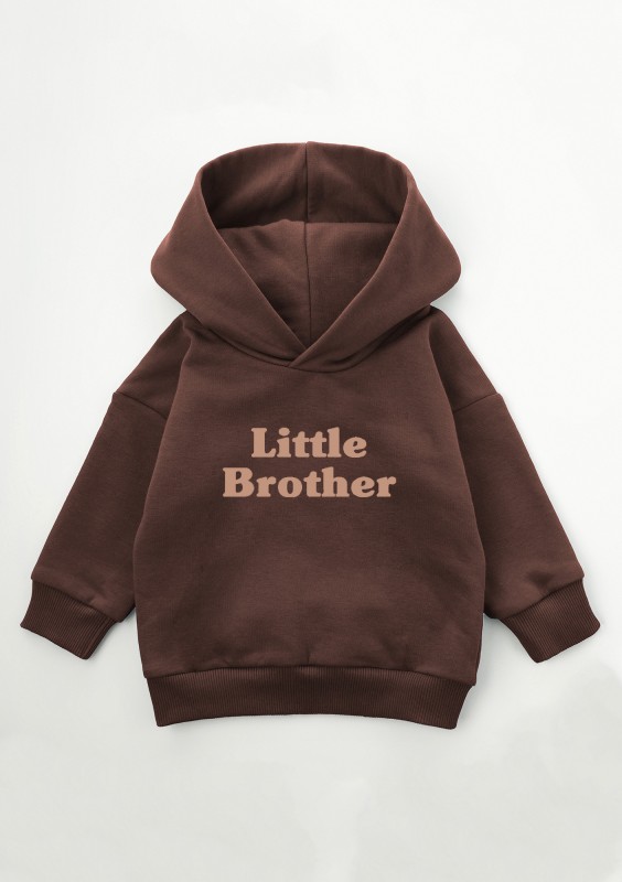 Kids brown hoodie "Little brother"