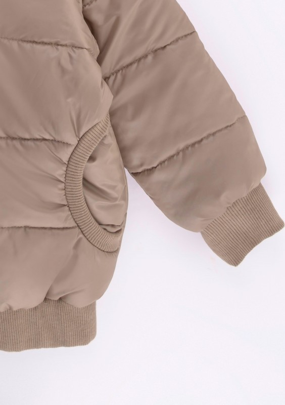 Beige lightweight jacket with hood & teddy ears