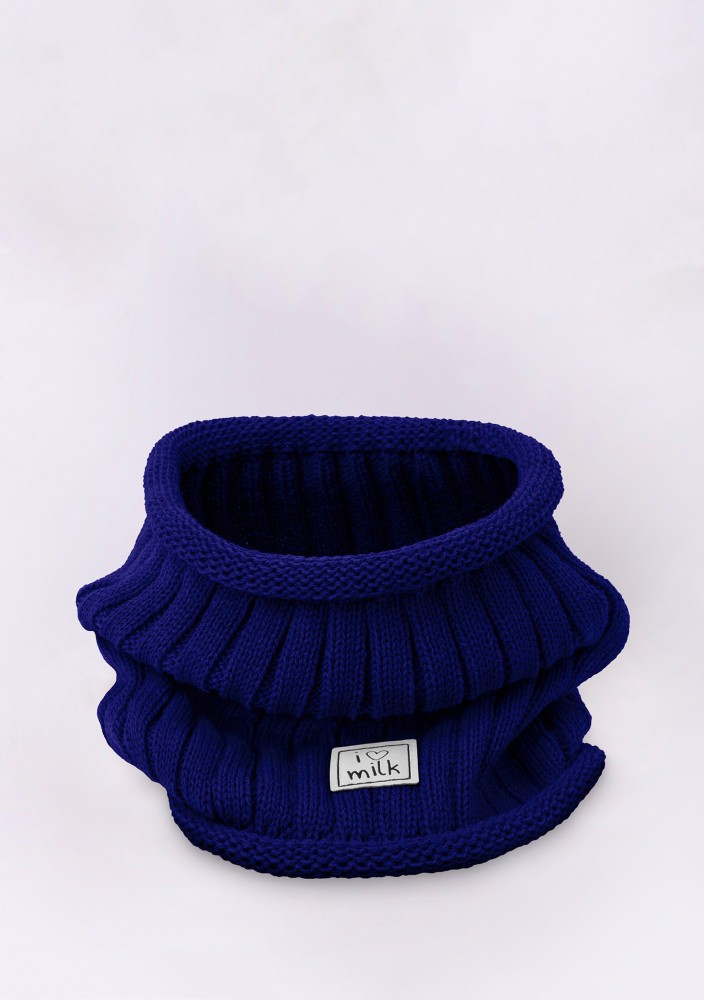 Kids winter cobalt blue tube scarf