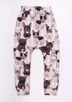 French dog printed kids trousers
