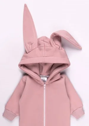 Powder pink kids onesie rabbit