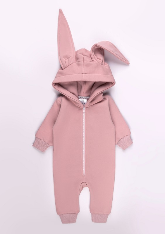 Powder pink kids onesie rabbit