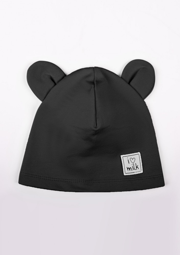 Czapka dziecięca beanie z uszami Czarna