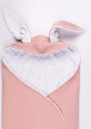 Bawełniany śpiworek otulacz dziecięcy rabbit Pudrowy Róż