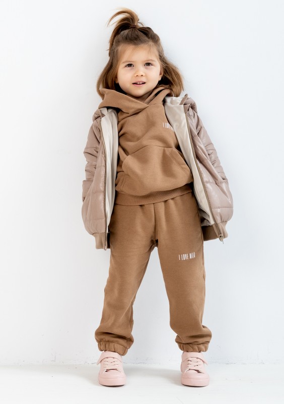 Beige lightweight jacket with hood & teddy ears