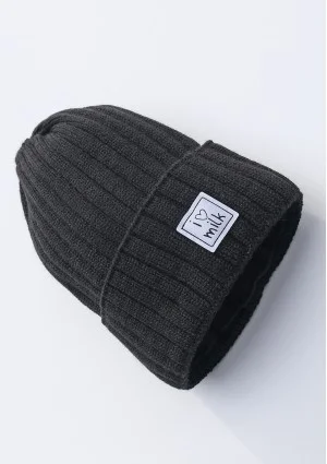 Winter knit black beanie