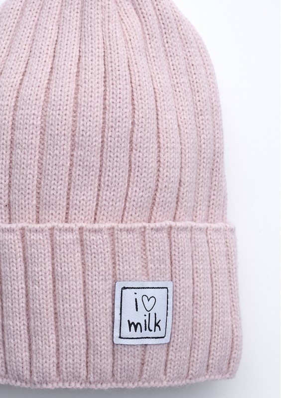 Winter knit powder pink beanie